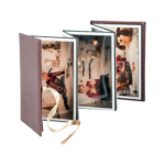 Acordeón de fotos 10×15 cm con portada textil y cinta